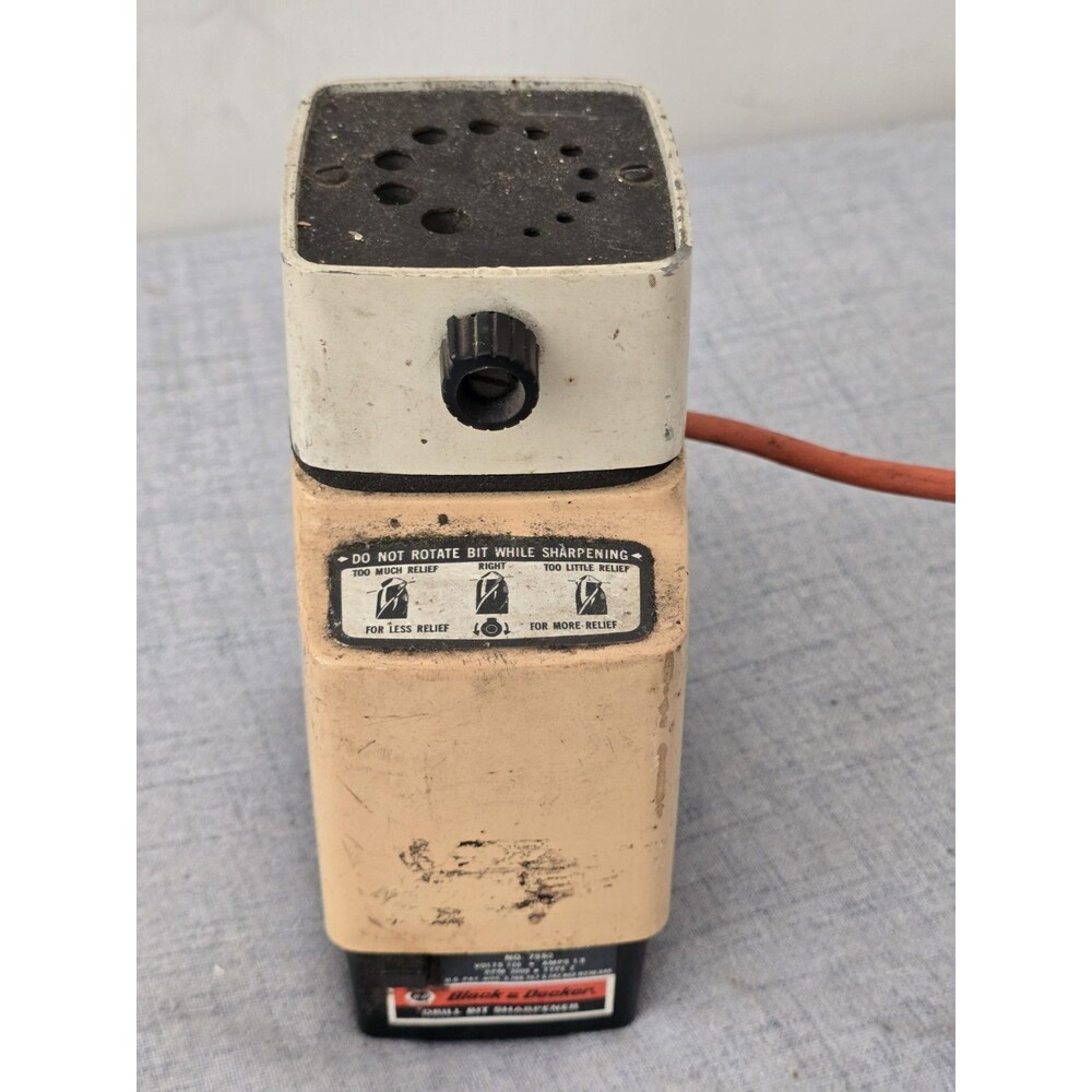 Vintage Black & Decker Drill Bit Sharpener Model 7980 - Tested & Working!